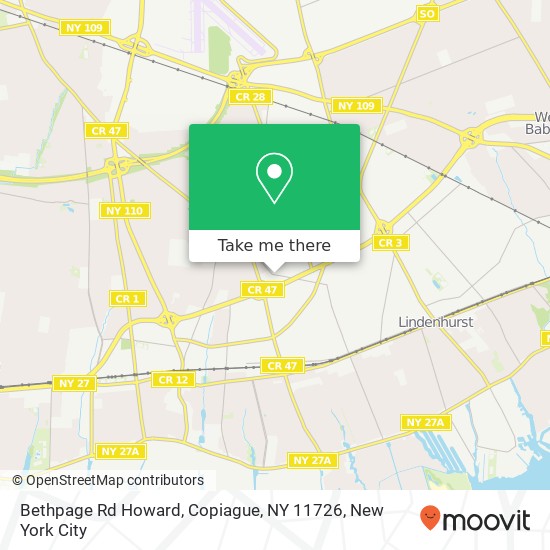 Mapa de Bethpage Rd Howard, Copiague, NY 11726