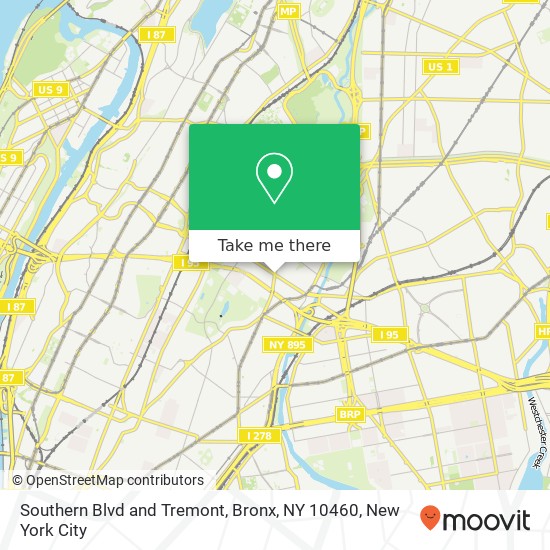 Mapa de Southern Blvd and Tremont, Bronx, NY 10460