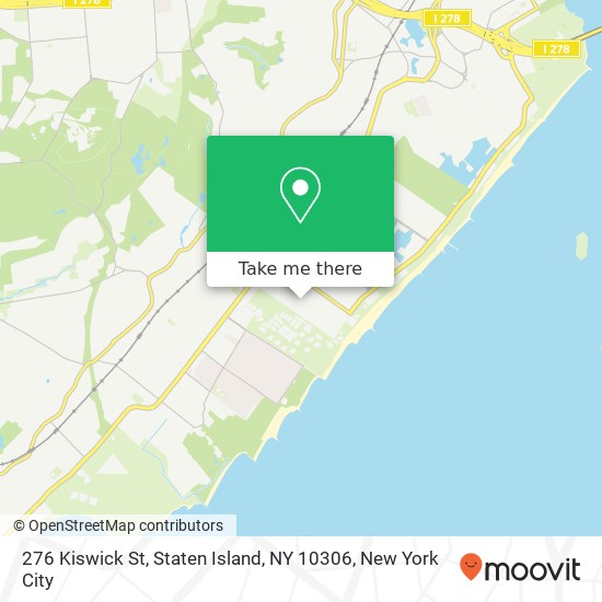 Mapa de 276 Kiswick St, Staten Island, NY 10306