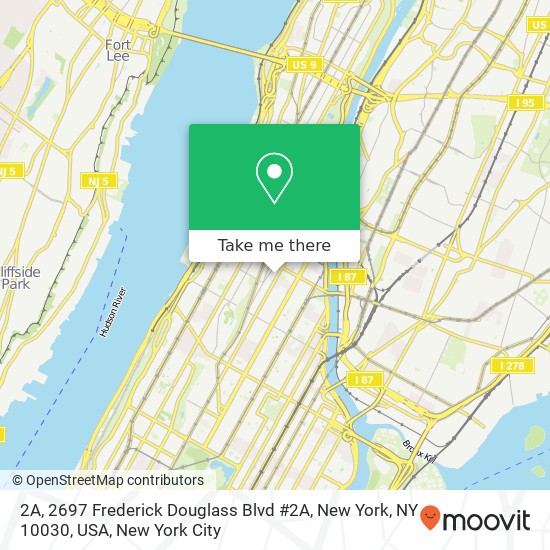 Mapa de 2A, 2697 Frederick Douglass Blvd #2A, New York, NY 10030, USA