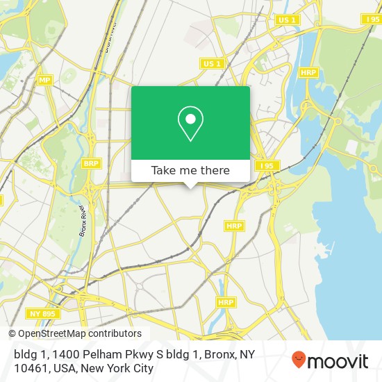 Mapa de bldg 1, 1400 Pelham Pkwy S bldg 1, Bronx, NY 10461, USA