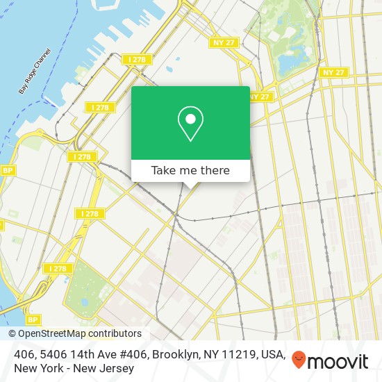 Mapa de 406, 5406 14th Ave #406, Brooklyn, NY 11219, USA