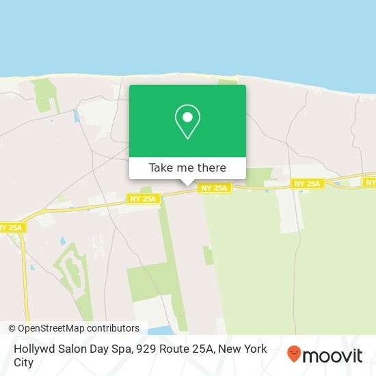 Hollywd Salon Day Spa, 929 Route 25A map