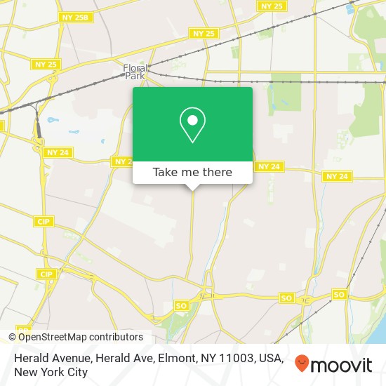 Mapa de Herald Avenue, Herald Ave, Elmont, NY 11003, USA