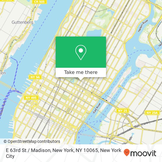 Mapa de E 63rd St / Madison, New York, NY 10065