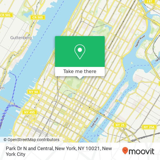 Mapa de Park Dr N and Central, New York, NY 10021