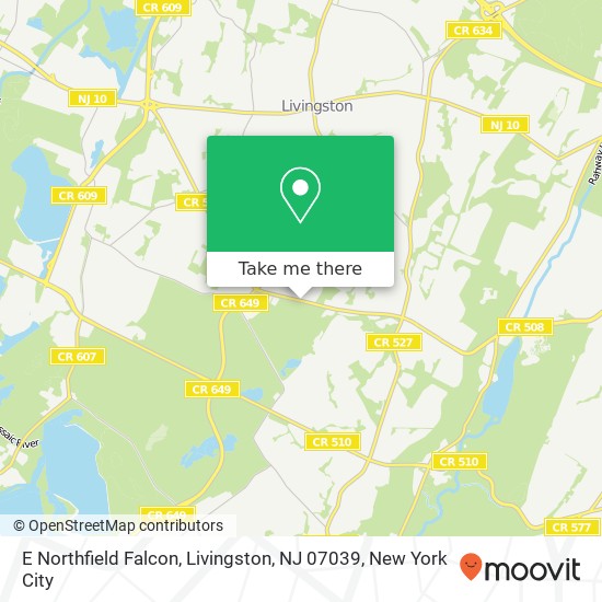 Mapa de E Northfield Falcon, Livingston, NJ 07039