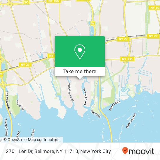 Mapa de 2701 Len Dr, Bellmore, NY 11710