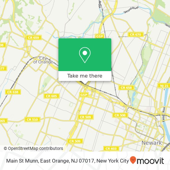 Mapa de Main St Munn, East Orange, NJ 07017