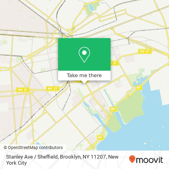 Mapa de Stanley Ave / Sheffield, Brooklyn, NY 11207