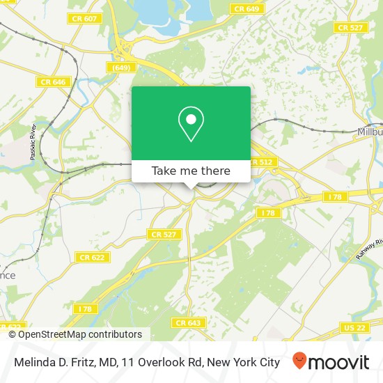 Mapa de Melinda D. Fritz, MD, 11 Overlook Rd
