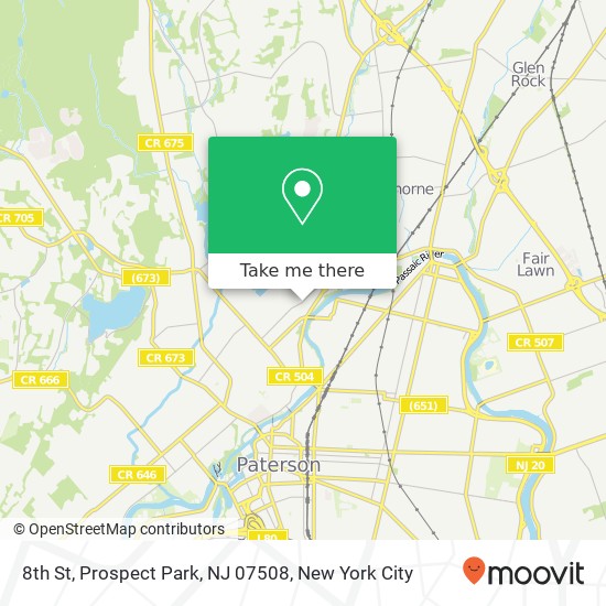 Mapa de 8th St, Prospect Park, NJ 07508