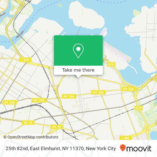 Mapa de 25th 82nd, East Elmhurst, NY 11370
