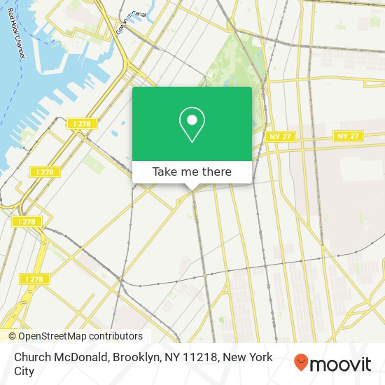 Mapa de Church McDonald, Brooklyn, NY 11218