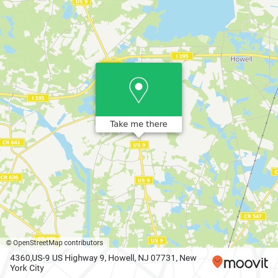 Mapa de 4360,US-9 US Highway 9, Howell, NJ 07731