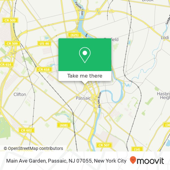Mapa de Main Ave Garden, Passaic, NJ 07055