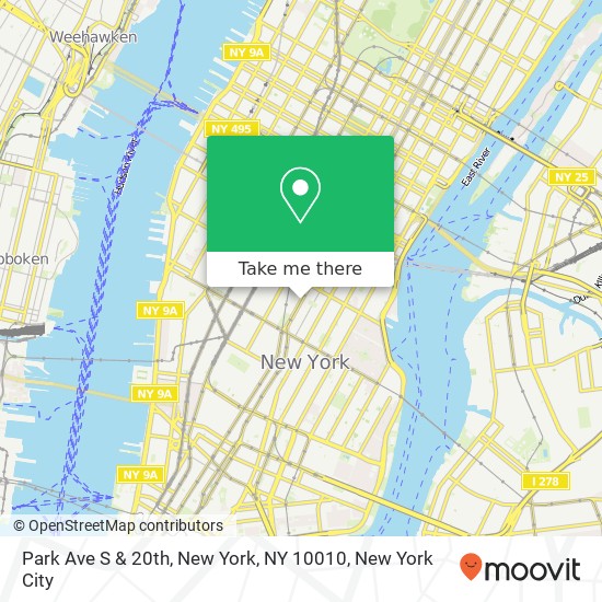 Mapa de Park Ave S & 20th, New York, NY 10010