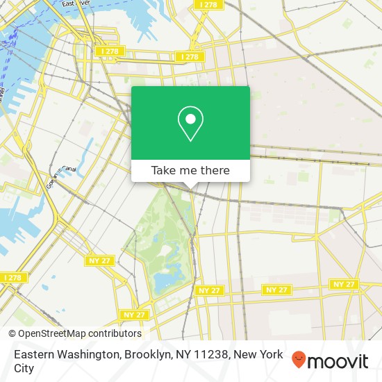 Mapa de Eastern Washington, Brooklyn, NY 11238
