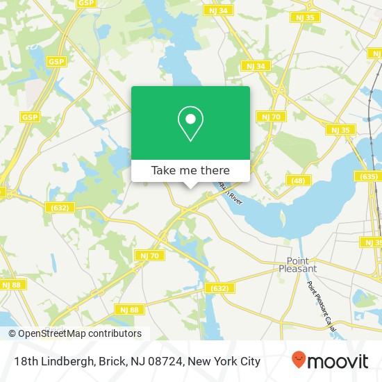Mapa de 18th Lindbergh, Brick, NJ 08724
