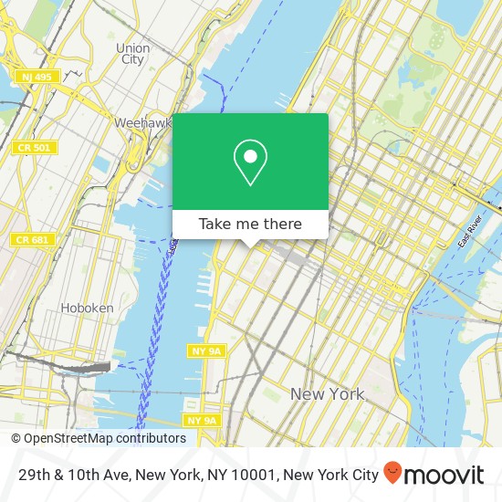 29th & 10th Ave, New York, NY 10001 map