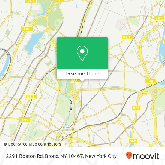 Mapa de 2291 Boston Rd, Bronx, NY 10467