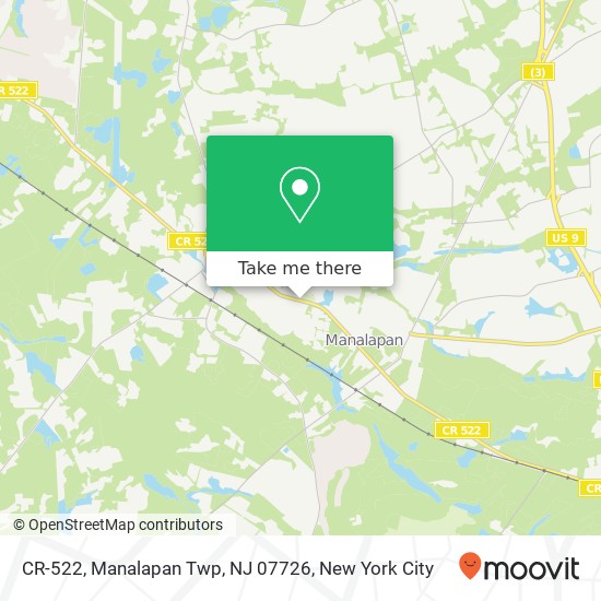 Mapa de CR-522, Manalapan Twp, NJ 07726