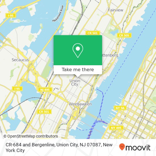 Mapa de CR-684 and Bergenline, Union City, NJ 07087