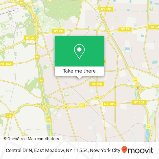 Central Dr N, East Meadow, NY 11554 map