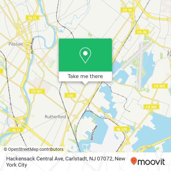 Hackensack Central Ave, Carlstadt, NJ 07072 map