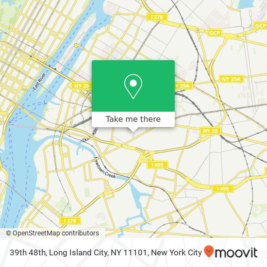 Mapa de 39th 48th, Long Island City, NY 11101