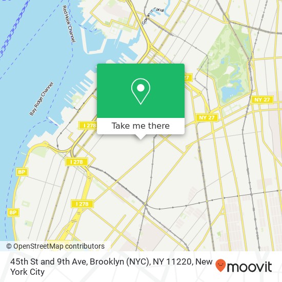 Mapa de 45th St and 9th Ave, Brooklyn (NYC), NY 11220