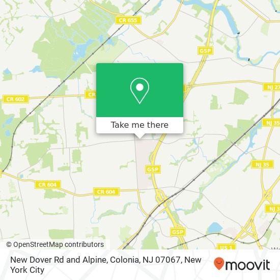 Mapa de New Dover Rd and Alpine, Colonia, NJ 07067