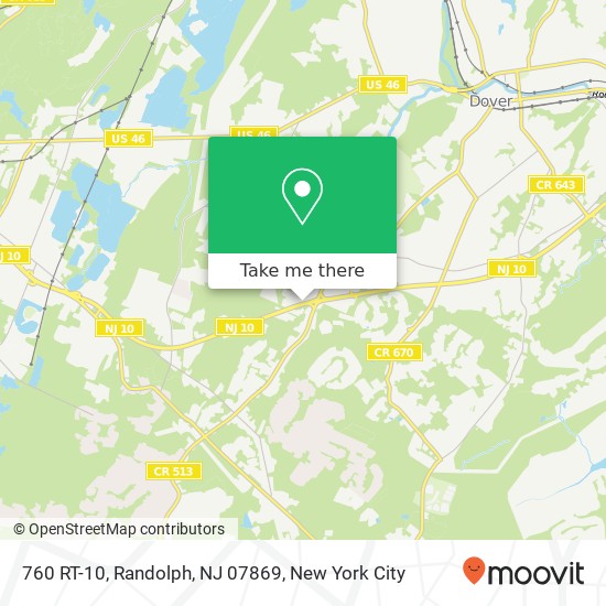 Mapa de 760 RT-10, Randolph, NJ 07869