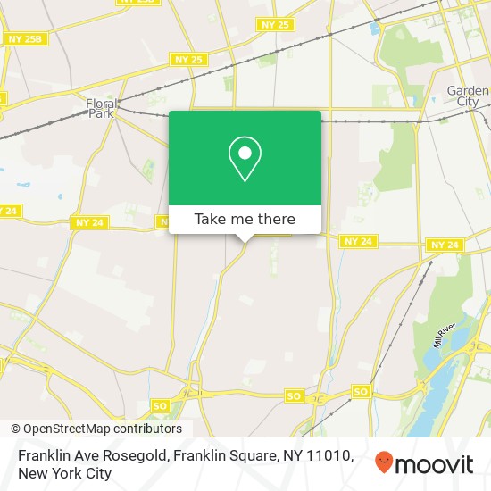 Mapa de Franklin Ave Rosegold, Franklin Square, NY 11010