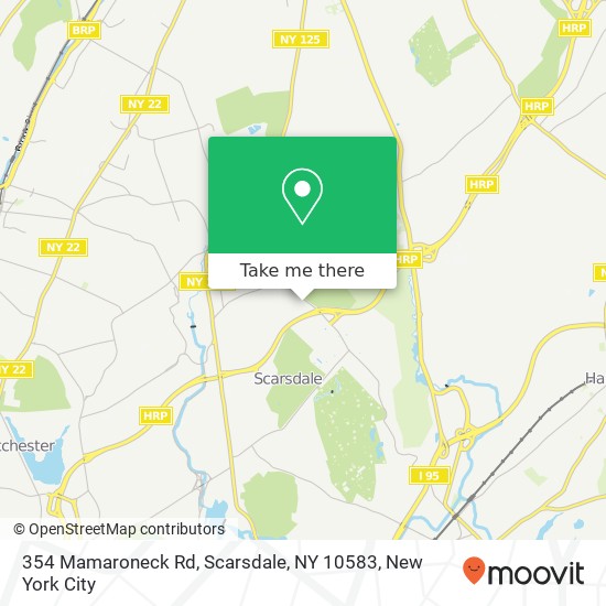 Mapa de 354 Mamaroneck Rd, Scarsdale, NY 10583