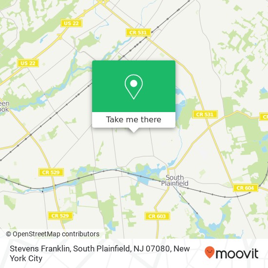 Mapa de Stevens Franklin, South Plainfield, NJ 07080