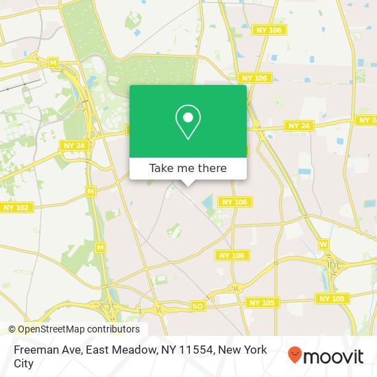 Mapa de Freeman Ave, East Meadow, NY 11554