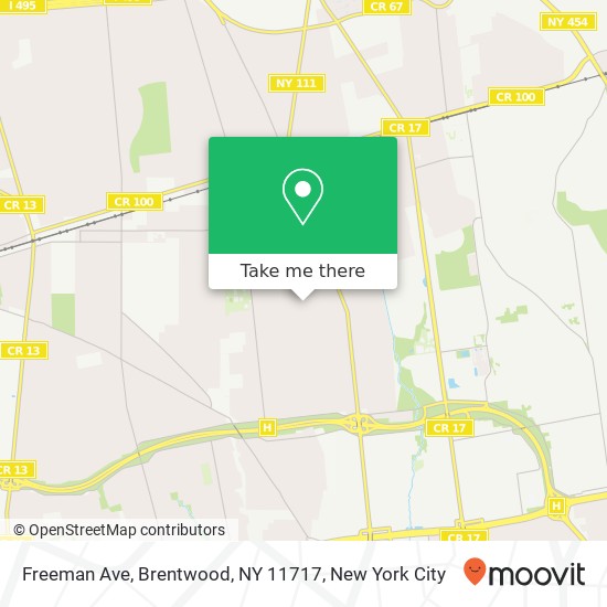 Mapa de Freeman Ave, Brentwood, NY 11717