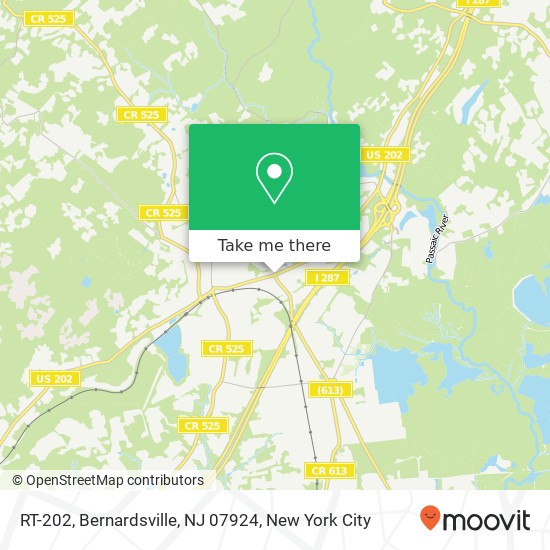 Mapa de RT-202, Bernardsville, NJ 07924
