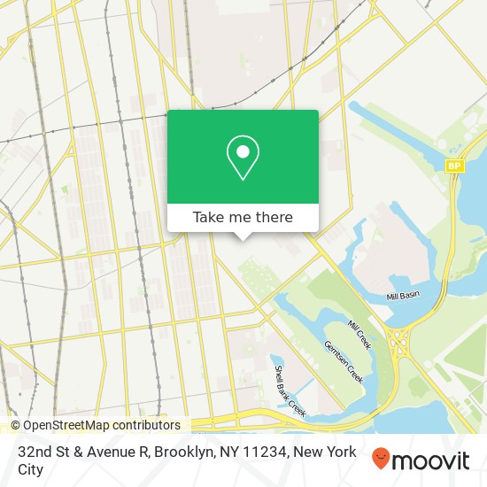 Mapa de 32nd St & Avenue R, Brooklyn, NY 11234