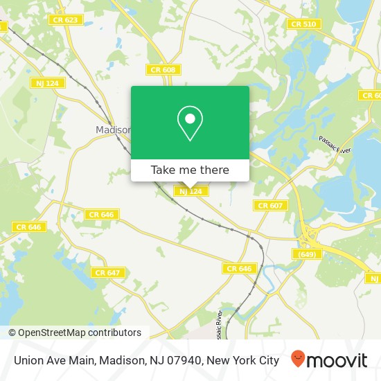 Mapa de Union Ave Main, Madison, NJ 07940