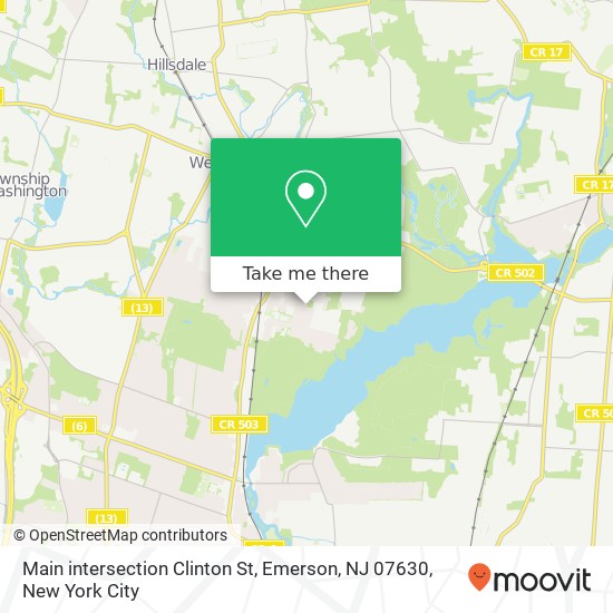 Main intersection Clinton St, Emerson, NJ 07630 map