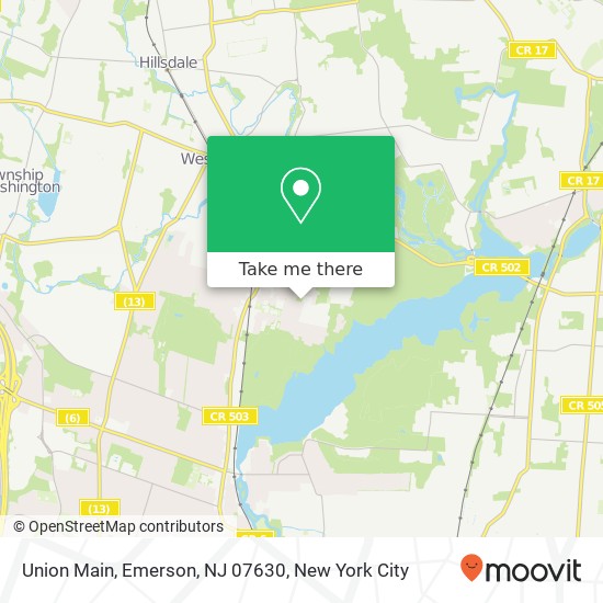 Mapa de Union Main, Emerson, NJ 07630