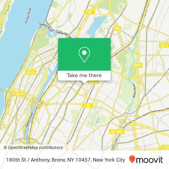 180th St / Anthony, Bronx, NY 10457 map