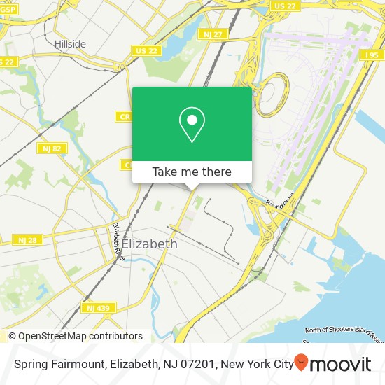 Mapa de Spring Fairmount, Elizabeth, NJ 07201