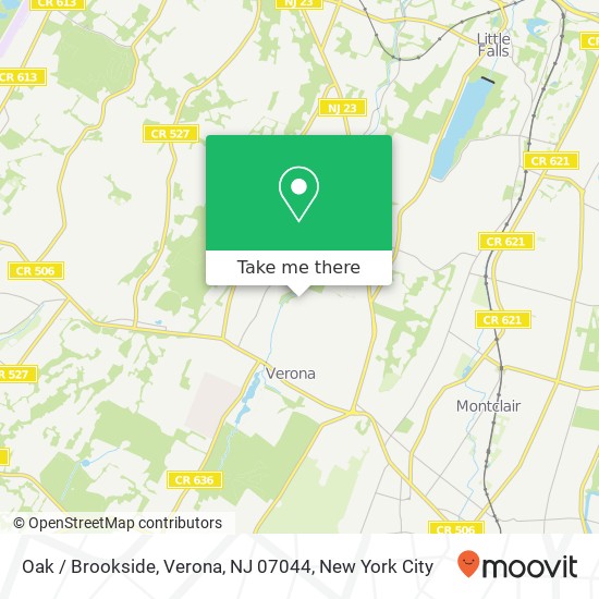 Mapa de Oak / Brookside, Verona, NJ 07044