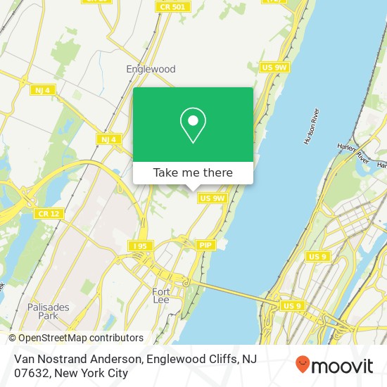 Mapa de Van Nostrand Anderson, Englewood Cliffs, NJ 07632