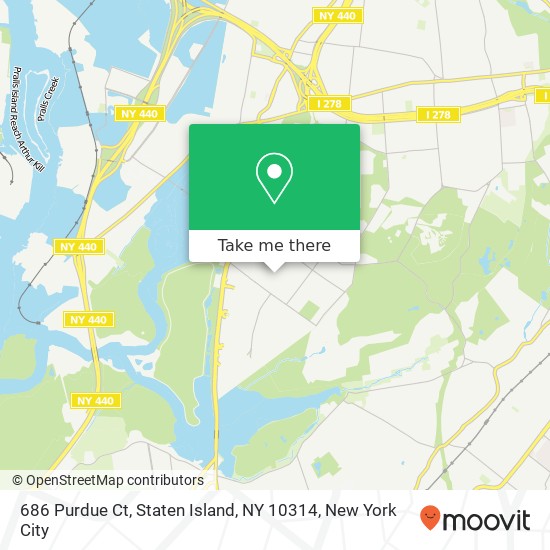 Mapa de 686 Purdue Ct, Staten Island, NY 10314