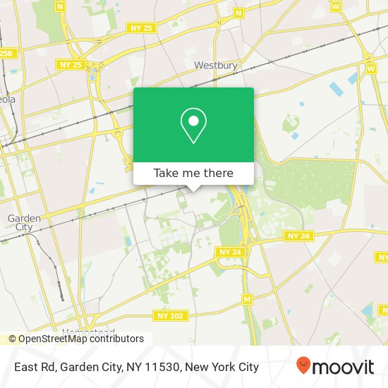 Mapa de East Rd, Garden City, NY 11530