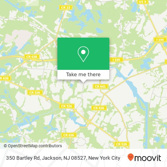 Mapa de 350 Bartley Rd, Jackson, NJ 08527